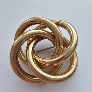 Bick & Son, Harry S. Interlocking Gold Filled Brooch Space Age Jewelry